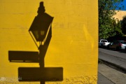 Shadow of Lamp in French Quarter